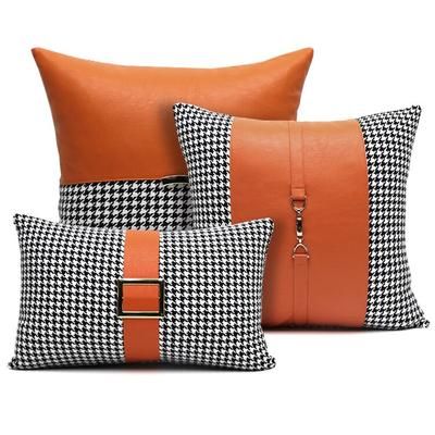 Collections - The Opal Interior Company Houndstooth Pillows, Bantal Sofa, Sewing Cushions, Pillow Crafts, Crochet Cushion Cover, Patchwork Cushion, Cushion Cover Designs, Luxury Cushions, Leather Pillow