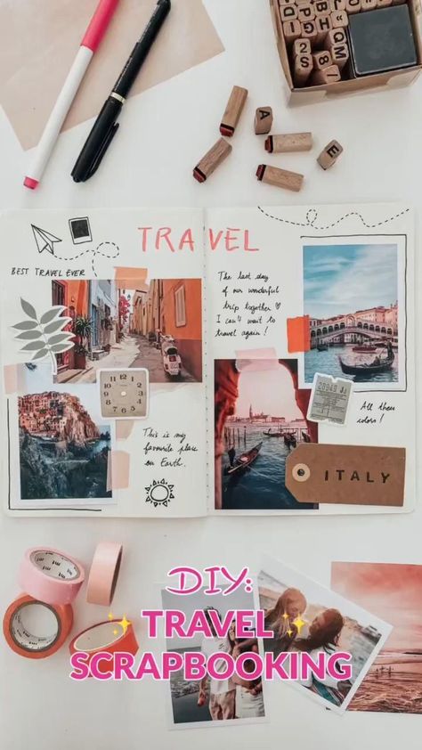 Album Photo Voyage, Scrapbook Album Cover, My Adventure Book, Illustration Prompts, Digital Polaroid, Scrapbook Art Journal, Diary Inspiration, Travel Journal Ideas, Best Travel Journals