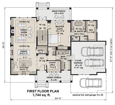 Plan Small House, House Plan Small, Chief Architect, Open Living Area, Small House Plan, Construction Plan, Country House Plan, Building Permits, Country House Plans