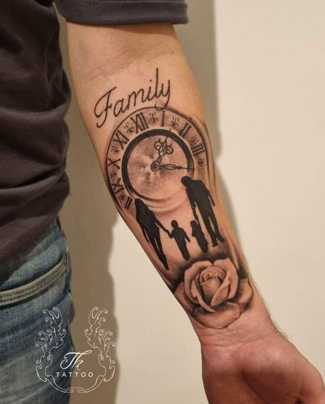 #tatuaj #familie
#tatuajceas #tatuajtrandafir #tattoofamily #tatuajebucuresti #tattoobucharest #tattooarm #familyinked #clocktattoo #rosetattoo #blackandgreytattoos Family Is Everything Tattoo, Family Word Tattoo, 3 Person Tattoo Family, Tattoo Representing Family, Tattoos For Family Members, Symbolic Family Tattoos, Family Tattoo Ideas For Women, Tattoo For Family, Tattoos Representing Family