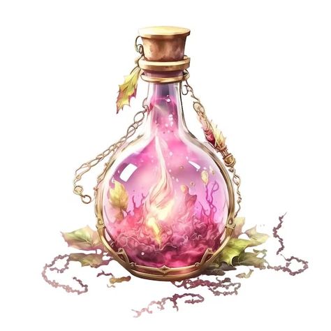 Pink, Pink Potion, Magic Items, Pink Bottle, Potion Bottle