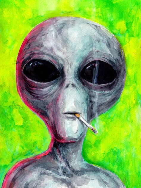 Conspiracies, Monsters and Mythology, An X-Files Art Show at Iam8bit Gallery in Los Angeles Alien Painting, Pintura Hippie, Trippy Drawings, Arte Alien, Trippy Painting, The X Files, Wallpaper Tumblr, Alien Art, Art Inspiration Painting