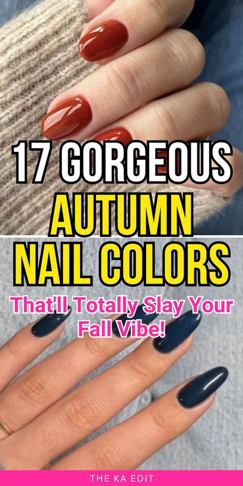 fall nail colors, best fall nail colors, fall nail color, fall nail color ideas. Fall Nail Color Designs, Cute Fall Nail Colors, Colors For Redheads, Fall Nail Colors And Designs, Colors For Pale Skin, Nail Colors For Dark Skin, Nail Color Designs, Best Fall Nail Colors, Pumpkin Nail Designs