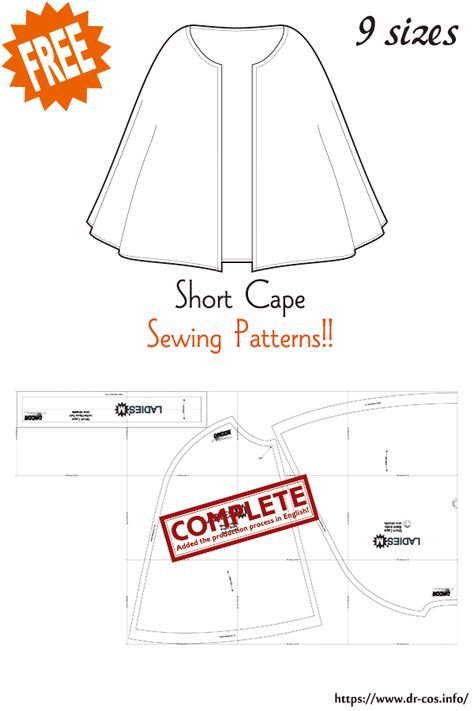 Cape Short Pattern, Tela, Croquis, Cosplay Cape Pattern, Short Cape Sewing Pattern, Free Capelet Pattern, Aot Scout Cape Pattern, Mens Clothing Patterns Sewing Free, Short Cape Pattern