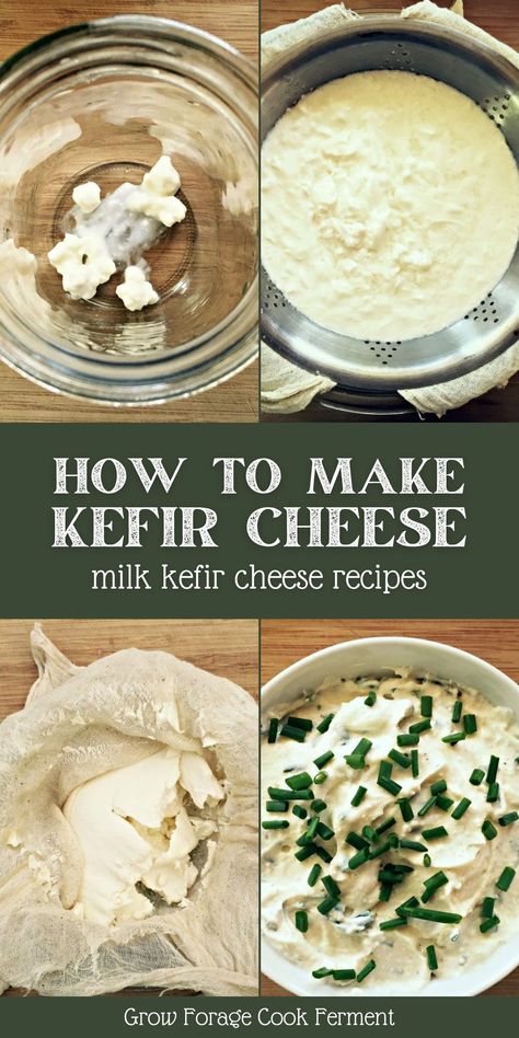 Homemade Kiefer, Kefir Cheese, Milk Kefir Recipes, Kefir Recipes Smoothies, Fermented Recipes, Kefir Benefits, Cultured Food, Cream Cheese Recipe, Kefir Smoothies