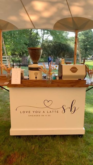 Wedding Coffee And Tea Bar, Fall Wedding Coffee Bar Ideas, Elegant Coffee Bar Ideas Wedding, Coffee Bar For Wedding Receptions, Wedding Coffee Catering, Engagement Party Coffee Bar, Coffee Bar Wedding Reception Ideas, Coffee Station Wedding Receptions, Wedding Shower Coffee Bar