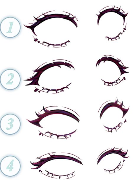 Female Eye Shapes Drawing, Anime Cat Eyes Female, Types Of Eyes Drawing Anime, Eye Drawing Shapes, Eye Reference Drawing Anime, Types Of Eyes Anime, Anime Eye Shapes Female, Anime Eyes Drawing Female, Anime Female Eyes Drawing