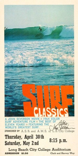 Surf Classics 1964 Surfing Posters Vintage, Beachy Vintage Posters, Surf Movie Poster, Surf Posters Vintage, Beachy Aesthetic Posters, Summer Poster Prints, Surf Vintage Poster, Vintage Skate Poster, Vintage Surfing Posters