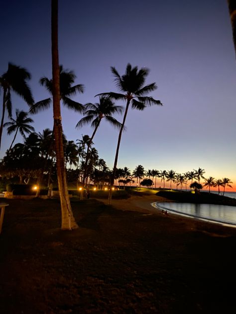 palm tree sunsets in hawaii Private Island Aesthetic, Island Vacation Aesthetic, Beach Resort Aesthetic, Resort Aesthetic, Sunset Hawaii, Ocean Vacation, Island Party, Aesthetic Places, Pinterest Feed