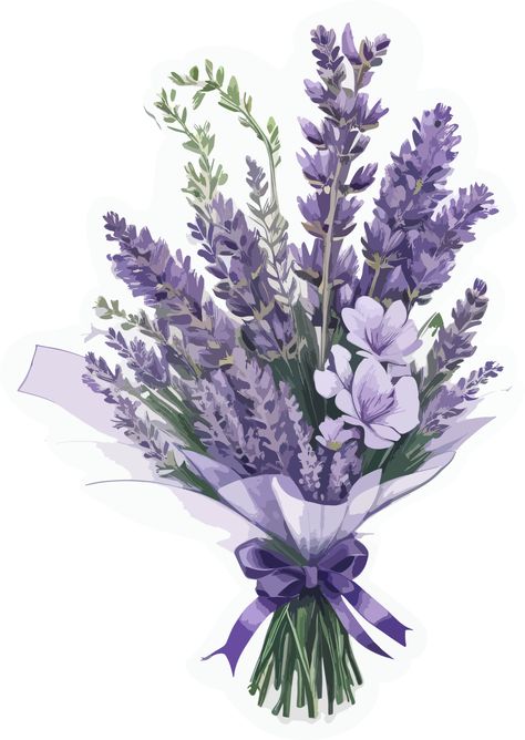 Lavender Flower Bouquet Illustration AI Generative Lavender Flower Bouquet, Flower Bouquet Illustration, Flower Bouquet Png, Flower Bouquet Drawing, Bouquet Illustration, Flower Bouquet Painting, Purple Flower Bouquet, Lavender Paint, Flower Boquet