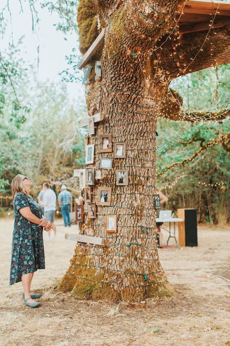 Homey Outdoor Wedding, Fall Nature Wedding Ideas, Rustic Wedding Forrest, Magical Backyard Wedding, Fairy Vibe Wedding, Boho Outdoor Wedding Ideas, Fairytale Woods Wedding, Treehouse Wedding Ideas, Thrifted Outdoor Wedding