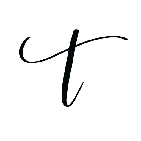 Hand Lettering Flourishes: Crossing Your T’s Letter T Typography, Letter T Calligraphy, T Tattoo Initial, T Calligraphy, Initial Wallpaper, Lettering Flourishes, Cursive T, V Logo Design, T Initial