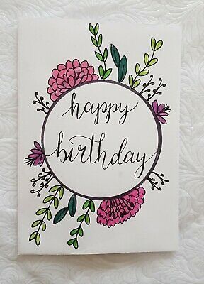 Cute And Easy Card Ideas, Happy Birthday Cards Easy To Draw, Birthday Card Ideas With Watercolor, Birthdays Cards Ideas, Happy Birthday Handmade Gift, Birthday Gift Letter Ideas, Birthday Cards Inside Ideas, Gift Card Handmade, Cute Easy Birthday Card Ideas