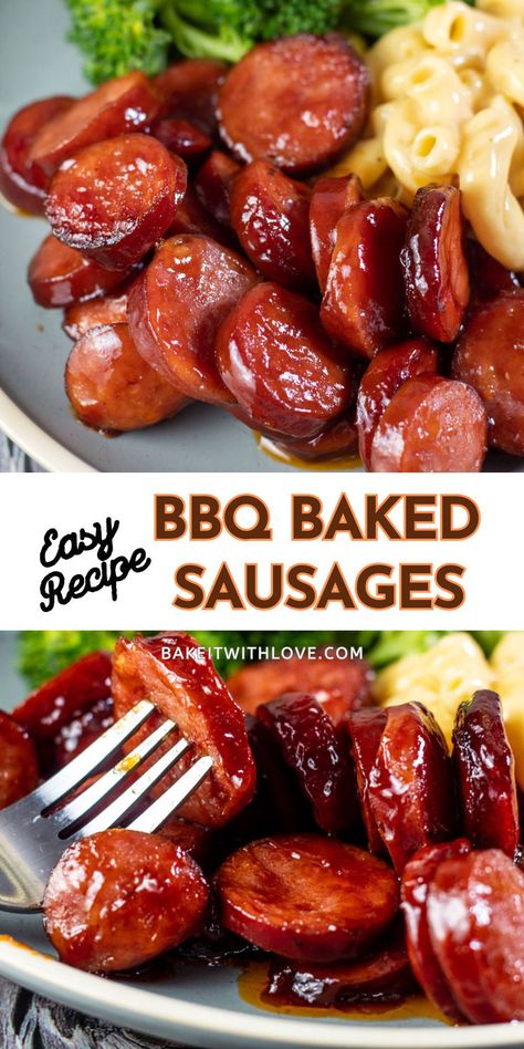 Baked BBQ Sausage Essen, Easy Weeknight Dinners Aldi, Baked Easy Recipes, Aldi Dinner Ideas, Bbq Sausage, Sausage Recipes For Dinner, Smoked Sausage Recipes, Dinner Quick, Easy Supper