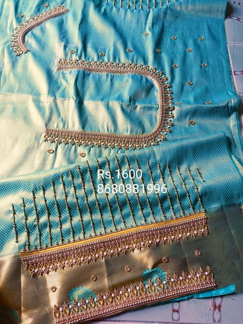 Bridal Aari Work Blouse Designs Hand, Bead Aari Work Blouse, Magam Work Designs, Latest Bridal Blouse Designs, Aari Design, Latest Blouse Designs Pattern, Hand Work Design, Cute Love Story Video, Aari Blouse