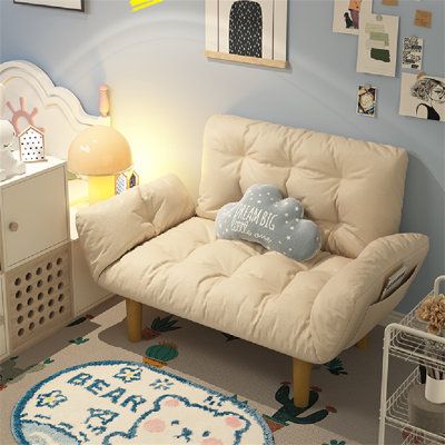 Sofa Next To Bed, Double Sofa Living Room, Living Room Puff, Small Sofa For Bedroom, Puff Sofa, Relaxing Sofa, Living Room Small Apartment, Small Apartment Sofa, Small Apartment Furniture