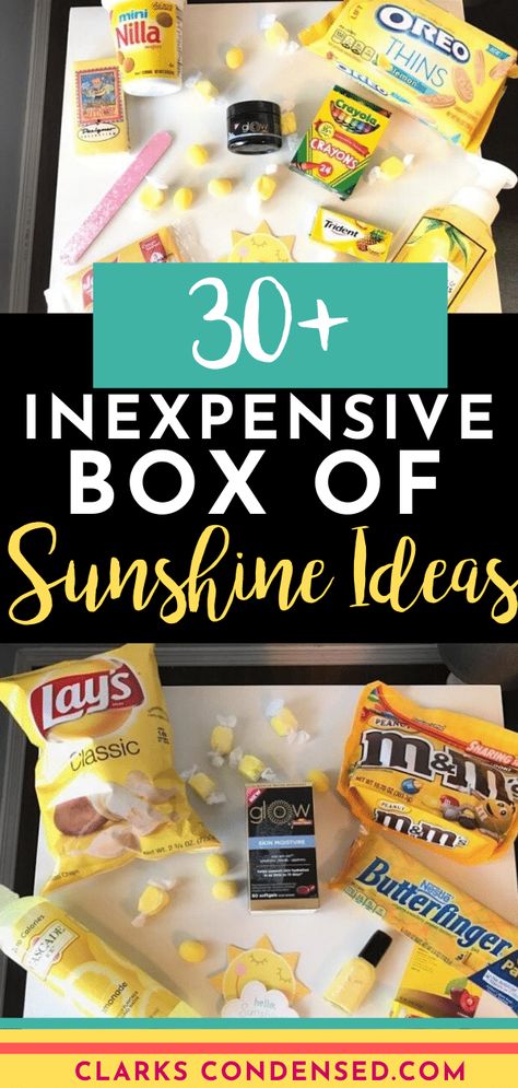 Amigurumi Patterns, Basket Of Sunshine Ideas, Sunshine Basket Ideas, Sunshine Box Ideas, Care Package Ideas For Friend, Box Of Sunshine Ideas, Sunshine Baskets, Teacher Care Package, Sunshine Basket