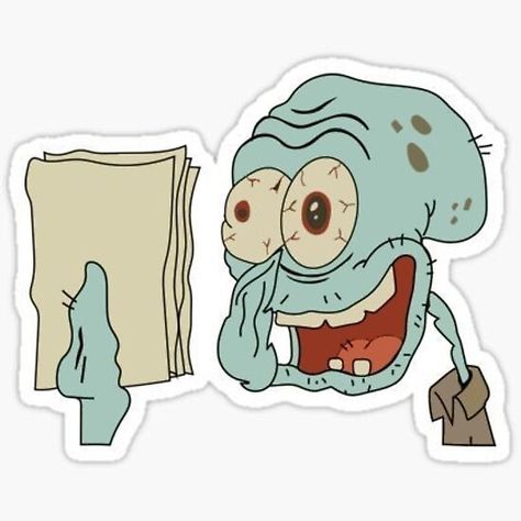 Squidward Sticker, Crazy Stickers, Stickers Cool, Sticker Design Inspiration, Snapchat Stickers, Bubble Stickers, Tumblr Stickers, Scrapbook Stickers Printable, Hydroflask Stickers