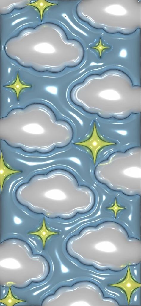 Kawaii, 3d Cloud Wallpaper, Clouds And Stars Wallpaper, 3d Star Wallpaper, 3d Wallpaper Phone, 3d Wallpaper Art, Background Homescreen, 3d Clouds, Clouds Wallpaper Iphone