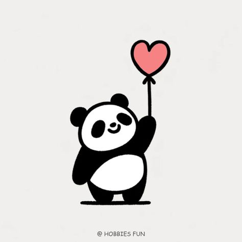 Panda Drawing Simple, Cute Panda Drawing Easy, Cute Panda Painting, How To Draw Panda, Panda Drawing Easy, Panda Doodle, Panda Drawings, Panda Tattoos, Panda Sketch