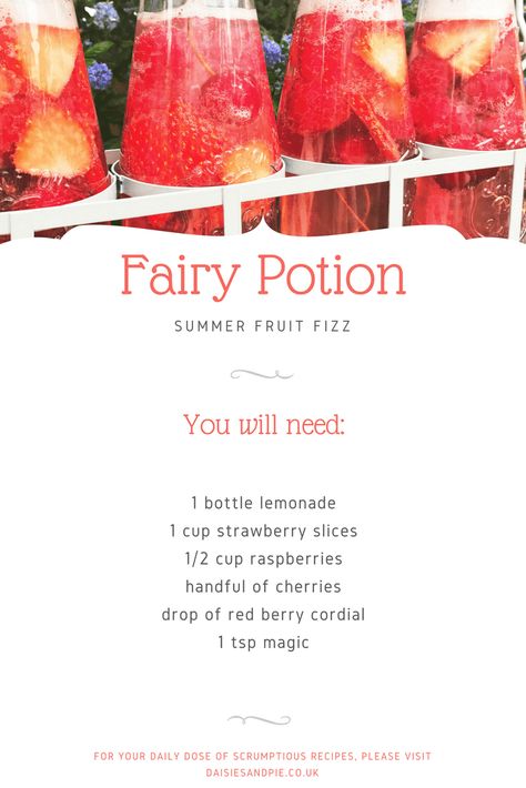 Summer Solstice Birthday Party, Midsummer Party Food, Litha Activities, Potion Drinks, Fairy Snacks, Fairy Treats, Fairy Recipes, Fairy Potion, Fairy Party Food