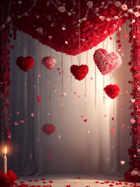 Love Photo Background, Background Love Images, Red Wallpaper Flower, Background Images Love, 3d Background Design, Love Bg, Red Heart Candles, Aesthetic Red Wallpaper, Couple Background