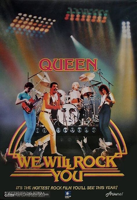 We Will Rock You: Queen Live in Concert (1982) German movie poster Foto Muro Collage, Queen Live, Grafika Vintage, ポップアート ポスター, Rock Band Posters, Queen Poster, Vintage Music Posters, Band Poster, Hippie Man