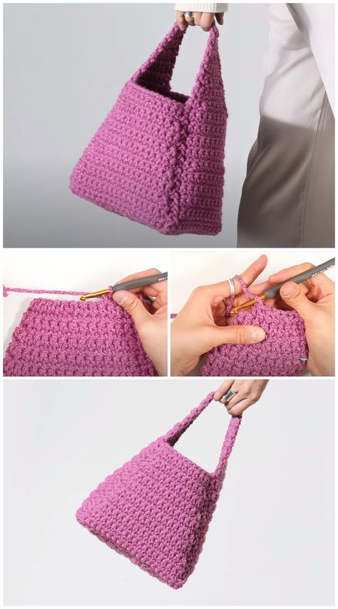 We are going to learn How to Crochet Manu bucket bag. This project is Great for beginners as it works up quickly and doesn’t split. It doesn’t take a lot of yarn, so more than likely, you’ll be able to find yarn in your stash to complete one. Hope you like this Bucket Bag, make as a small bag to bring out for tea and coffee with friends and family. It is lightweight and handy when you don’t feel like bringing a big purse out. Crochet Bag Pattern Tote, Bucket Bag Pattern, Sac Diy, Crochet Purse Pattern Free, Free Crochet Bag, Hemma Diy, Mode Crochet, Crochet Bag Pattern Free, Bag Pattern Free