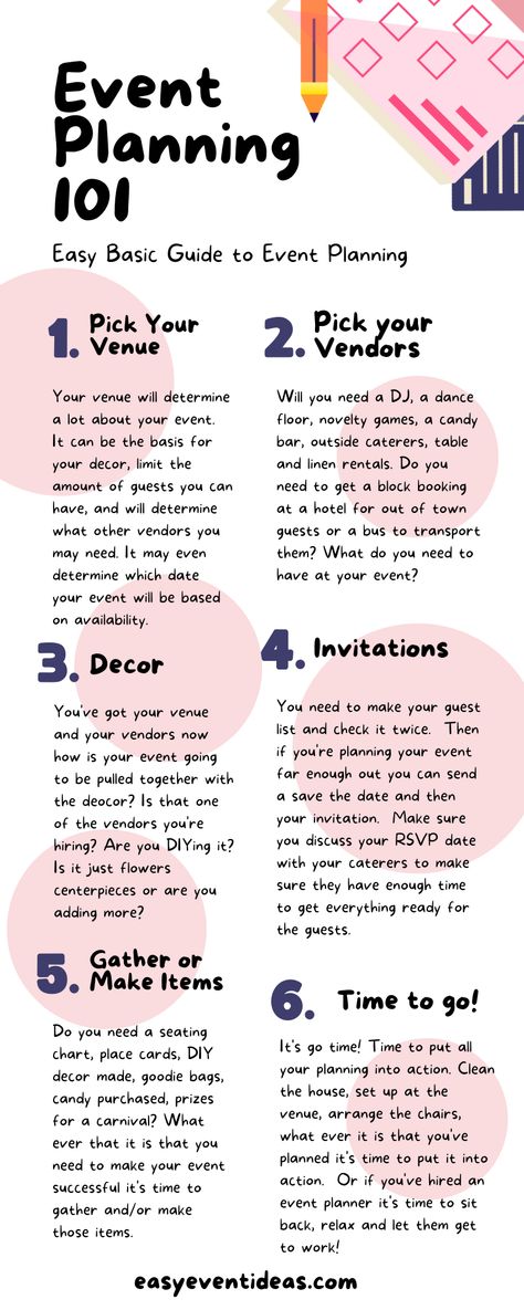 Event Planning 101 Event Planning tips Tips For Event Planning, Event Planner Tips, Event Project Plan Template, Event Planning Tips And Tricks, How To Become A Event Planner, Party Planning Tips, Types Of Events To Plan, Event Planning Mood Board, Events Planning Business