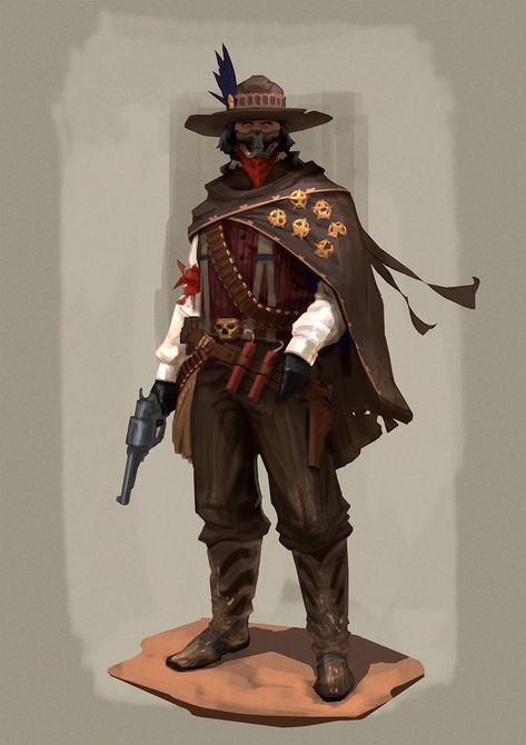 Western Comics, Western Gunslinger Art, Cowboy Character Design, Arte Cowboy, Character Drawings, Arte Steampunk, Western Artwork, Draw Design, Arts Gallery