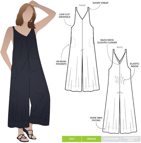 Amazon.com: Style Arc Sewing Pattern - Norman Jumpsuit (Sizes 10-22) : Arts, Crafts & Sewing Pola Jumpsuit, Jumpsuit Sewing Pattern, Jumpsuit Sewing, Style Arc, Jumpsuit Pattern Sewing, Haine Diy, Trendy Sewing Patterns, Jumpsuit Pattern, Diy Sewing Clothes