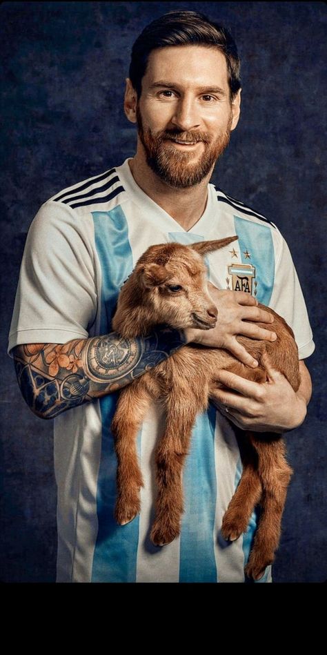 Messi Messi With A Goat, Messi With Goat, Messi Goat Wallpaper, Messi Boots, Football Player Messi, Fake Wallpaper, L Messi, Goat Messi, G.o.a.t Wallpaper