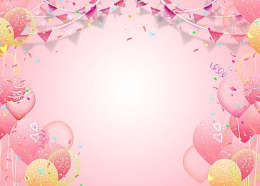 Pink Birthday Background, Gold And Pink Balloons, Zoom Virtual Background, Valentines Day Cartoons, Birthday Party Background, Virtual Background, Pink Happy Birthday, Balloon Background, Happy Birthday Wishes Cake
