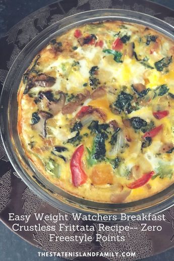 Easy Weight Watchers Breakfast Crustless Frittata Recipe– Zero Freestyle Points Plats Weight Watchers, Weight Watchers Smart Points, Weight Watchers Free, Frittata Recipe, Weightwatchers Recipes, Weight Watchers Breakfast, Weight Watcher Dinners, Points Recipes, Frittata Recipes