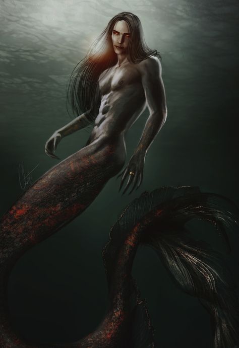 ArtStation - #Mermay, Yana Kot Siren Creature, Male Mermaid, Mermaid Man, Fantasy Mermaids, Fish Tales, Pirate Art, Mermaid Aesthetic, Underwater Creatures, Mermaids And Mermen