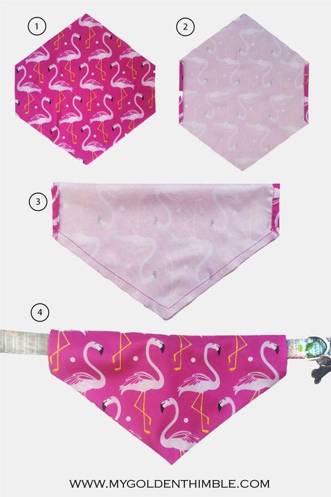 Dog Scarves Diy, Slip On Dog Bandana Pattern, Diy Puppy Clothes Small Dogs, Dog Bandana Diy No Sew, Dog Handkerchief Pattern, Pet Clothing Patterns, How To Make Dog Bandanas Diy Tutorial, Over The Collar Dog Bandana Pattern Free, Diy Dog Bandana With Elastic