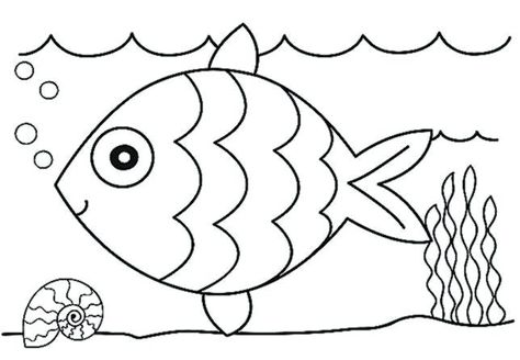 Kindergarten Coloring Sheets, Coloring Worksheets For Kindergarten, Ocean Coloring Pages, Fish Coloring, Kindergarten Colors, Kindergarten Coloring Pages, Fish Coloring Page, Preschool Coloring Pages, Free Coloring Sheets