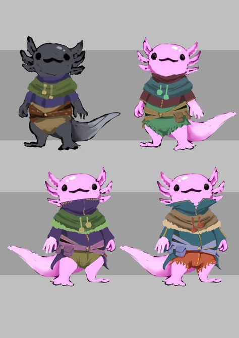 ArtStation - CDC - Axolotl Adventurer Dnd Axolotl Race, Axolotl Concept Art, Axolotl Character Art, Axolotl Dnd Character, Axolotl Character Design Human, Humanoid Axolotl, Salamander Character Design, Anthro Axolotl, Axolotl People