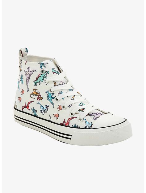 Dinosaur Converse, Dinosaur Shoes, Colorful Dinosaur, Cute Converse, Best Shoes, Hi Top, Painted Shoes, Sweaters And Jeans, Cream Lace