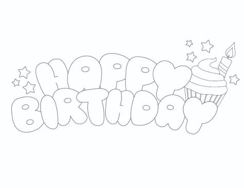 Happy Birthday Bubble Letters (3 Styles) - Freebie Finding Mom What To Draw For Someone Birthday, Bubble Letter Happy Birthday, Cute Happy Birthday Cards For Mom, Happy Birthday Bubble Writing, Happy Birthday Letters Design, Cute Gift For Birthday, Happy Birthday Mom Drawing Ideas, Moms Birthday Drawing, Happy Birthday Card To Mom