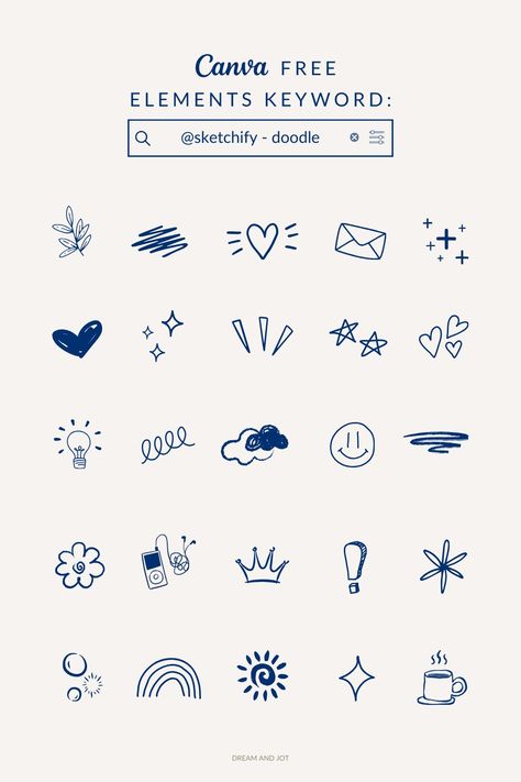 Type the creator name: @sketchify into the Elements search field on Canva, choose 'Doodle' from the categories below, and discover these cute aesthetic graphics to use for your next creative project. Graphics available with a free Canva account. #canvakeywords #designinspiration #canvatips #doodles Elements In Canva Free, Canva Aesthetic Graphics, Cute Fonts Aesthetic, Graphic Design Ideas For Beginners, Aesthetic Poster School Project, Free Canva Elements Aesthetic, Free Canva Stickers, Canva Codes Elements Aesthetic Free, Free Canva Graphics