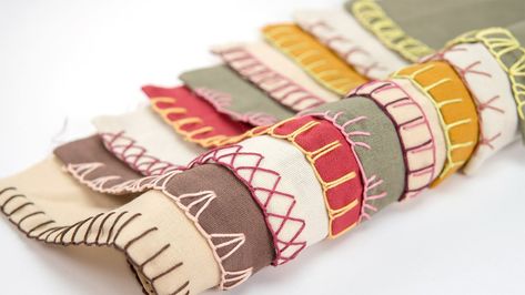 [STAY HOME] Learn Hand Sewing Blanket Stitch #WithMe: 10 Decorative Edge Stitches - YouTube Sewing Blanket, Applique Stitches, Pola Bordir, Basic Embroidery Stitches, Embroidery Stitches Tutorial, Sewing Stitches, 자수 디자인, Edge Stitch, Blanket Stitch