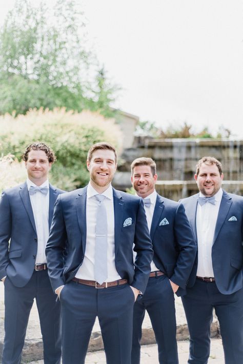 Men’s Navy Blue Wedding Suit, Marine Blue Suit Men Wedding, Blue Suit With Blue Tie, Grooms Navy Suit, Navy Blue Suit Light Blue Tie, Navy Blue And Dusty Blue Groomsmen, Groomsmen In Navy Suits, Blue Suit Groomsmen Wedding, Navy Suit With Light Blue Tie