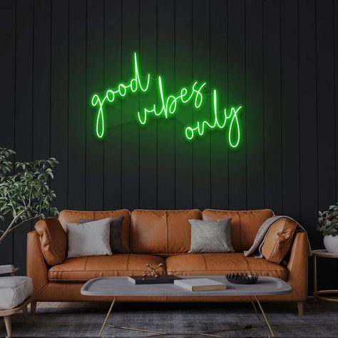 WHAT'S INCLUDED?

- Neon Sign Customized to Your Specifications
- Power Supply and Adaptor
- Dimmer Switch
- 12-Month International Manufacturer Warranty
- Drill holes for installation
#GoodVibesOnly
#ledneonsign #ledneonlight #ledneonsigncustom #neonledlightsign #ledneonwallsign
#ledneonsigndiy #ledneonsignsforroom #ledvsneonsign #ledzeppelinneonsign #ledneonopensign #flexibleledneonlight #ledneonflexsign #ledneonlightsignhomedecor #walldecorations Neon Artwork, Neon Wall Signs, Neon Sign Bedroom, Wedding Neon Sign, Neon Wedding, Neon Light Signs, Sign Lighting, Custom Neon, Living Room Decor Apartment