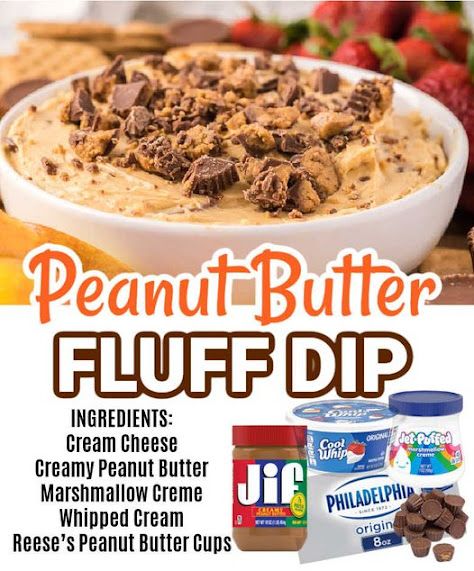 Tha Munchies: Peanut Butter Fluff Dip Peanut Butter Fluff Dip, Peanut Butter Cup Dip, Peanut Butter Fluff, Fluff Dip, Peanut Butter Dip, Peanut Butter Marshmallow, Fluff Recipe, Fluff Desserts, Creamy Dip