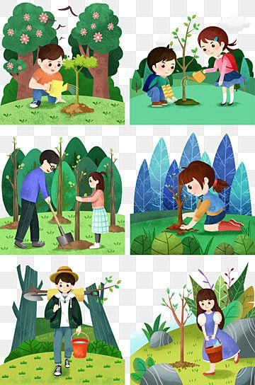 People Planting Trees Drawing, Cartoon Character Clipart, Save Earth Drawing, Preschool Fine Motor Activities, School Art Activities, Kids Cartoon Characters, Png Illustration, Arbor Day, Collection Illustration