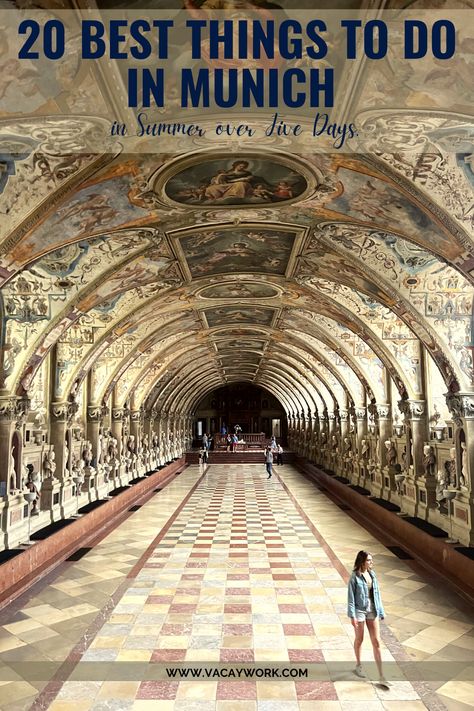 66 METER LONG Antiquarium hall with vaulted roof full of paintings at Munich palace Bayern, Munich In October, Munich Places To Visit, Fun Things To Do In Germany, Things To Do Munich, What To See In Munich, Fussen Germany Things To Do, Day Trips From Munich Germany, What To Do In Munich