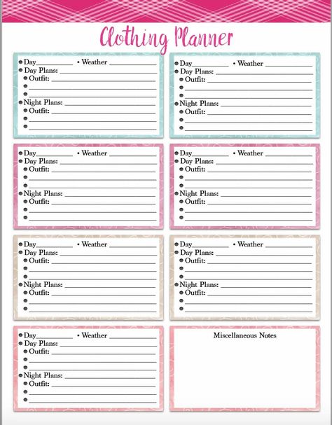 Free Printable Vacation Clothing Planner and Travel Packing List. Plan outfits for day & night. Exhaustive list with everything you could possibly need! Outfit Planner Printable, Travel Outfit Planner, Plan Outfits, Vacation Hacks, Vacation Planner Template, Mexico People, Travel Tricks, Vacation Clothing, Travel Packing List