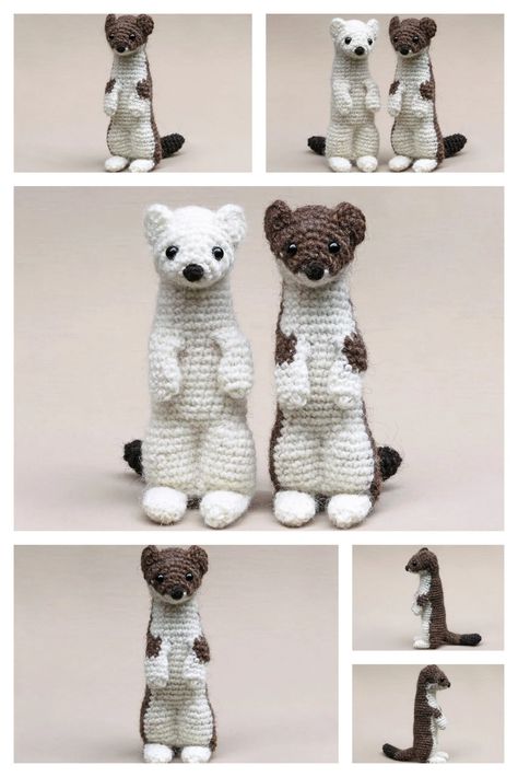 Amigurumi Speedy The Ferret Free Pattern-1 16 Free Tiny Crochet Patterns, Crocheted Ferret, Crocheted Stuffed Animals, Crotchet Animals, Crochet Stuffies, Easy Crochet Animals, Crochet Mignon, Crochet Panda, Crochet Animals Free Patterns