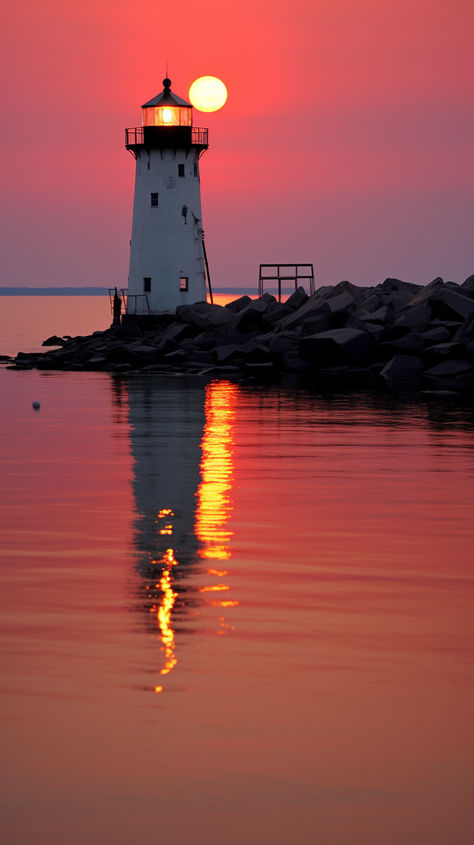 where history meets the horizon, guiding ships and sharing tales of bravery amidst the waves. Lighthouse At Night Photography, Beautiful Lighthouse Sunsets, Lighthouse At Sunset, Lighthouse Pictures Photography, City Scene Painting, Lighthouse Island, Sunset Lighthouse, Lighthouse Landscape, Lighthouse Storm
